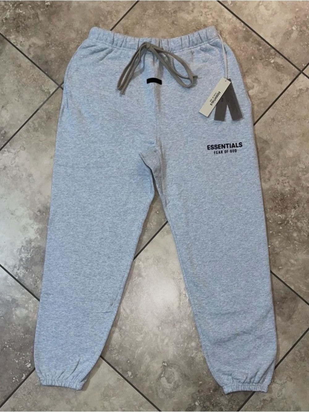 Essentials Light Grey Logo Sweatpants